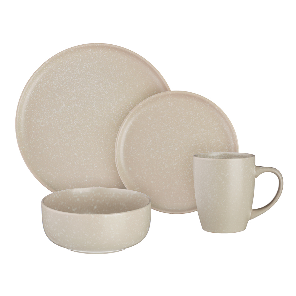 Набор столовой посуды 16пр Бежевый, керамика