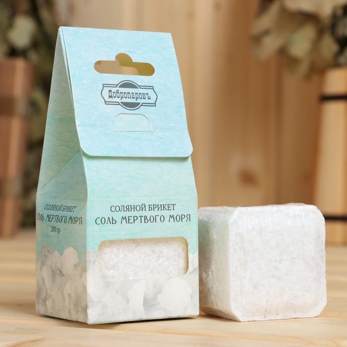 Соляной брикет для бани "Соль мертвого моря" 200 г