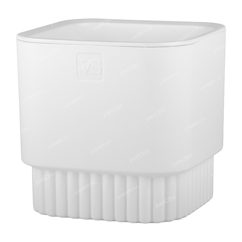 Горшок Бостон квадрат VipSet 2,7л d15,3 белый с дренажной системой (уп.10)