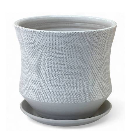 Горшок Цилиндр Лен cерый 3.2л d19см с поддоном, гончарка