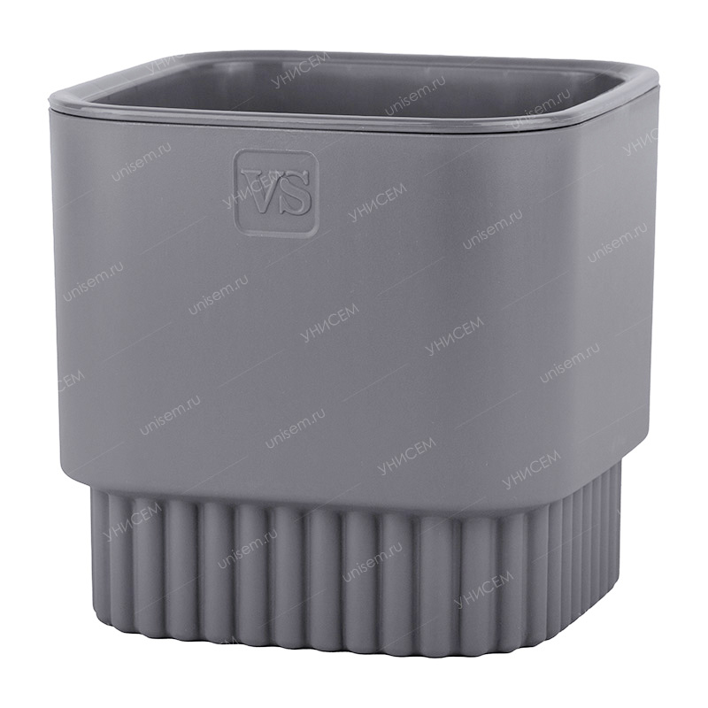 Горшок Бостон квадрат VipSet 2,7л d15,3 антрацит с дренажной системой (уп.10)