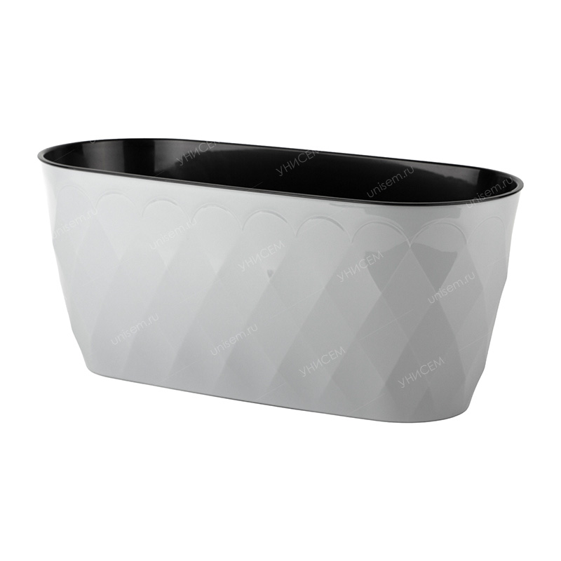 Горшок Laurel 5л 354*152*150мм, серый с дренажной вставкой (уп.10)