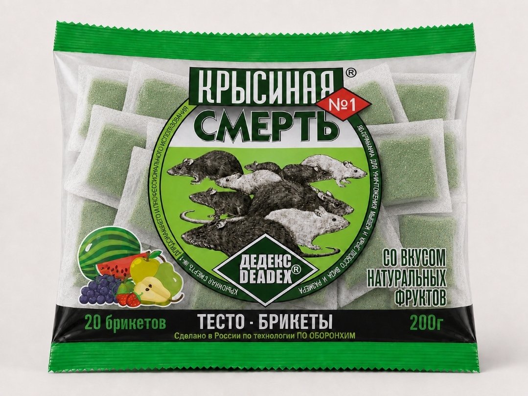 Крысиная смерть №1 со вкусом фруктов 200 г (50 шт)