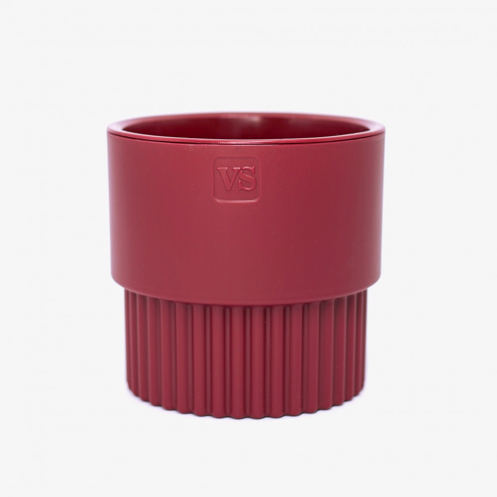 Горшок Бостон цилиндр VipSet 1,6л d13,7 бордо с дренажной системой (уп.10)