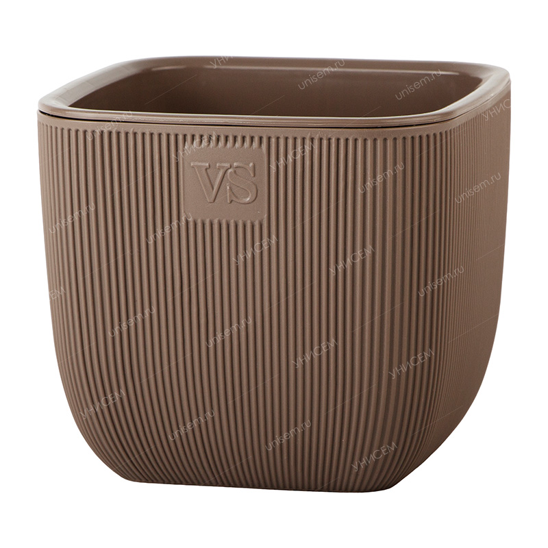 Горшок Фабио VipSet 1,95л шоколад с дренажной системой (уп.8)