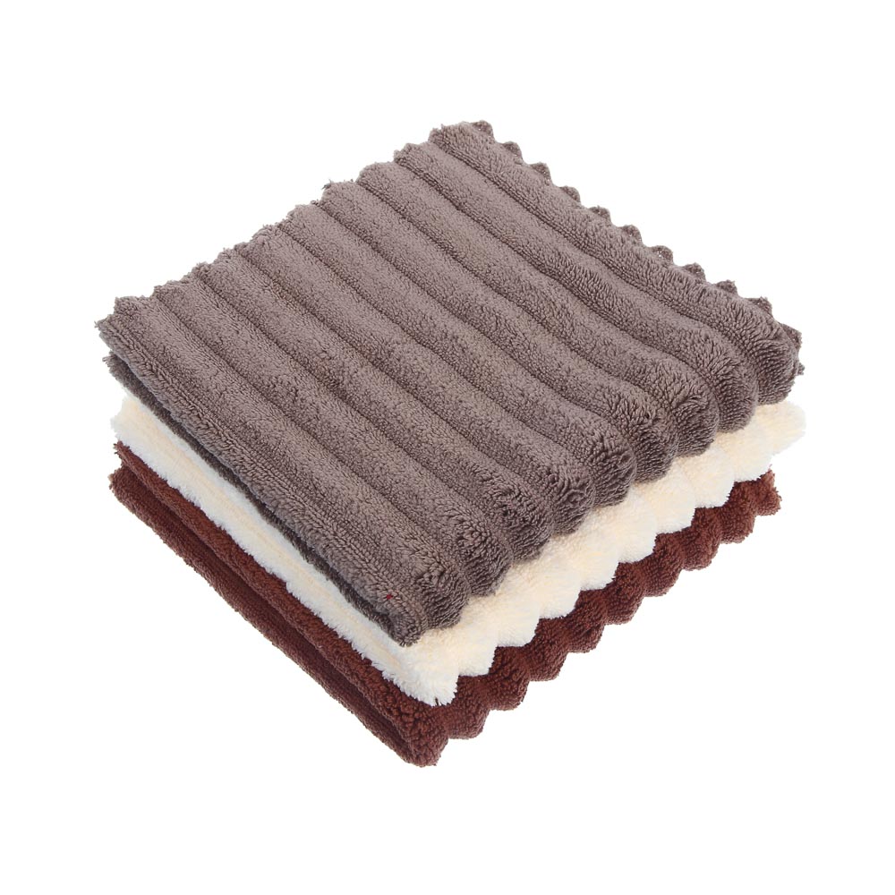 Салфетка из микрофибры Сенса 30x30см, набор 3шт, 3 цвета
