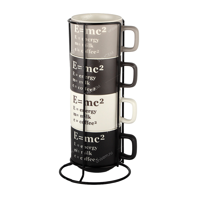 Набор из 4-х кружек Формула энергии 250мл на метал/подстав (уп.8)