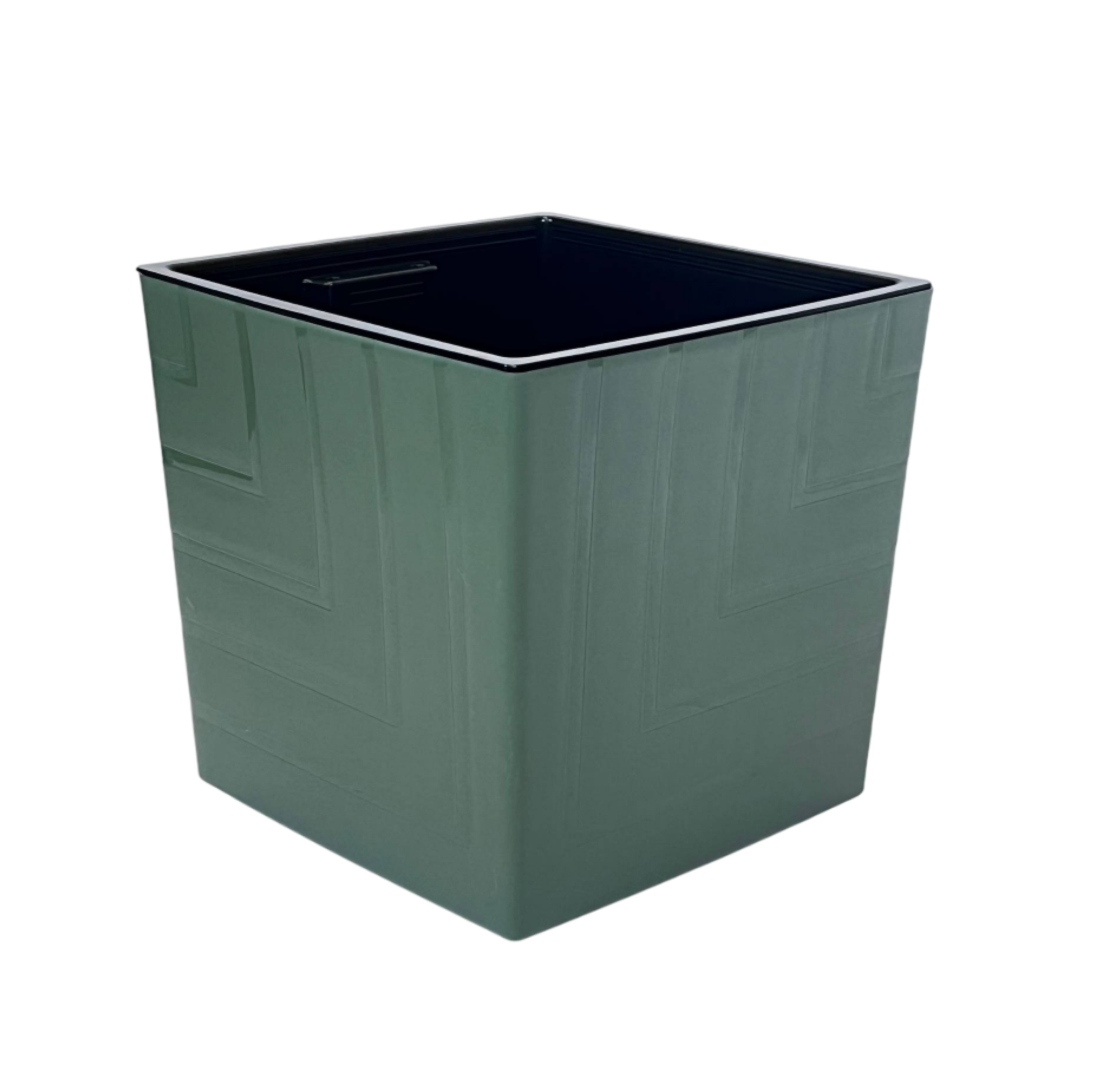 Горшок КВАДРО 23,4л d30 h30 НЕФРИТ с вкладкой (уп.2)