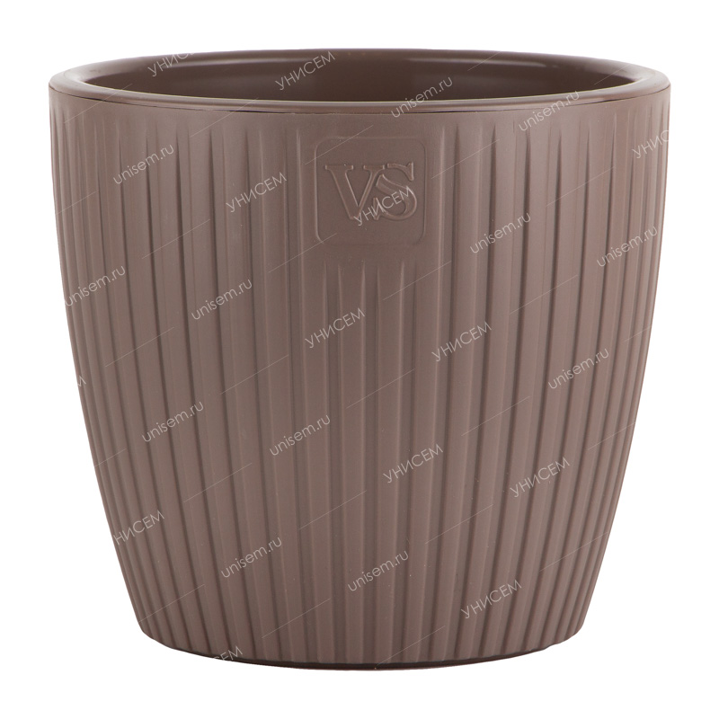 Горшок Эви VipSet 0,6л шоколад с дренажной системой