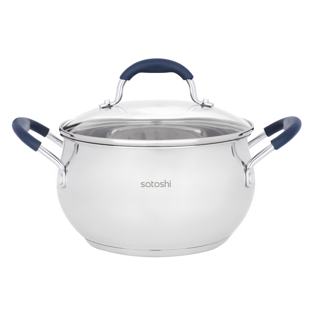 Кастрюля 3,9л Альба 20х11,5см со стеклянной крышкой, индукция