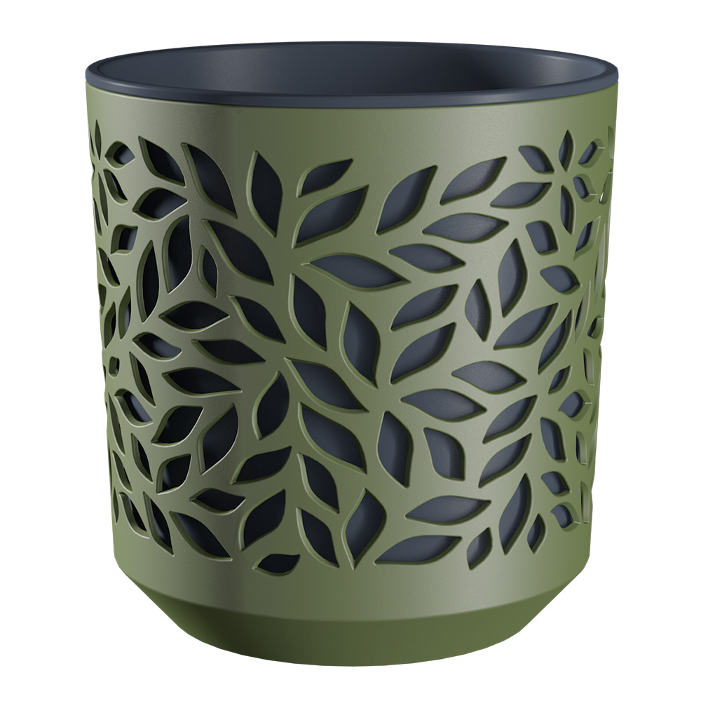 Кашпо Leaves 4л Оливка/Антрацит (уп.12)