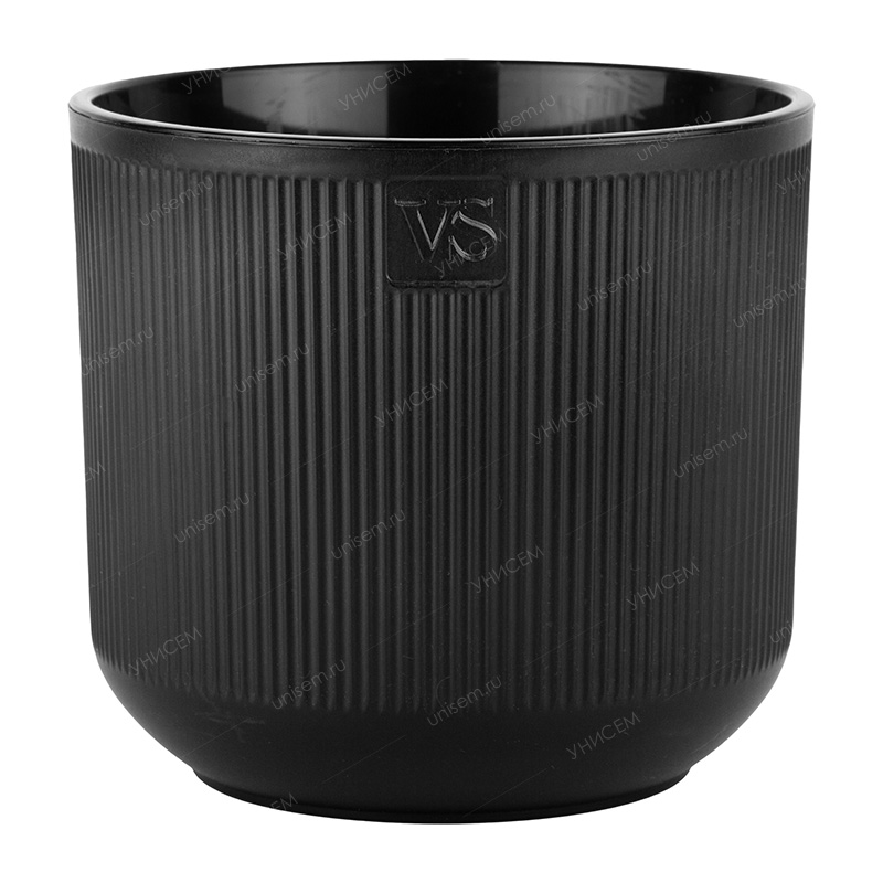 Горшок Росси VipSet 4,4л D19 чёрный с дренажной системой (уп.8)