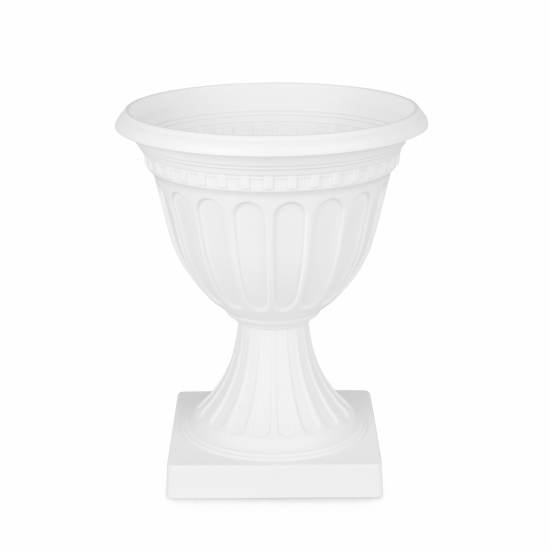 Горшок-вазон Олимпия на высокой ножке 18л белый (уп.4)