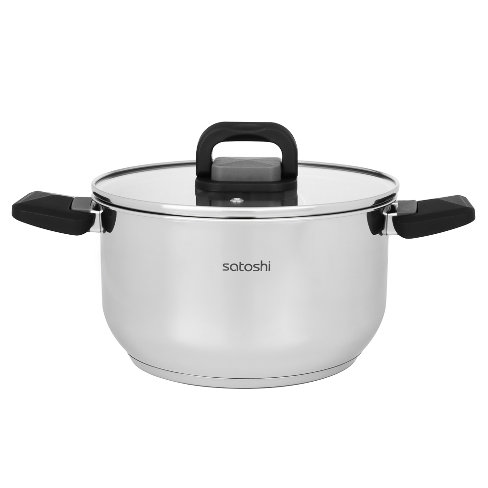 Кастрюля 3,5л Манн 20х11,5см со стеклянной крышкой, индукция