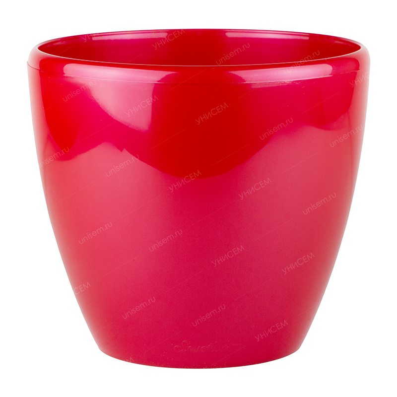 Горшок Деко Твин 2,5л 17*17*15 красный перламутр с дренажной системой (уп.24)