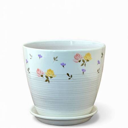 Горшок Бутон Ситец 1л 12см с поддоном (уп.6)