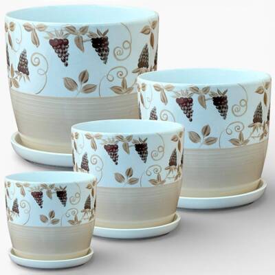 Набор горшков Верона ежевика из 4-х 0,62\1,6\3,2\5,3л (уп.2)