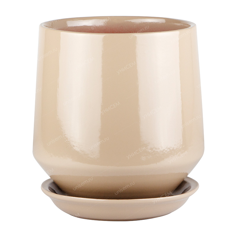 Горшок Виктория Глянец капучино d13 h16см (уп.6)