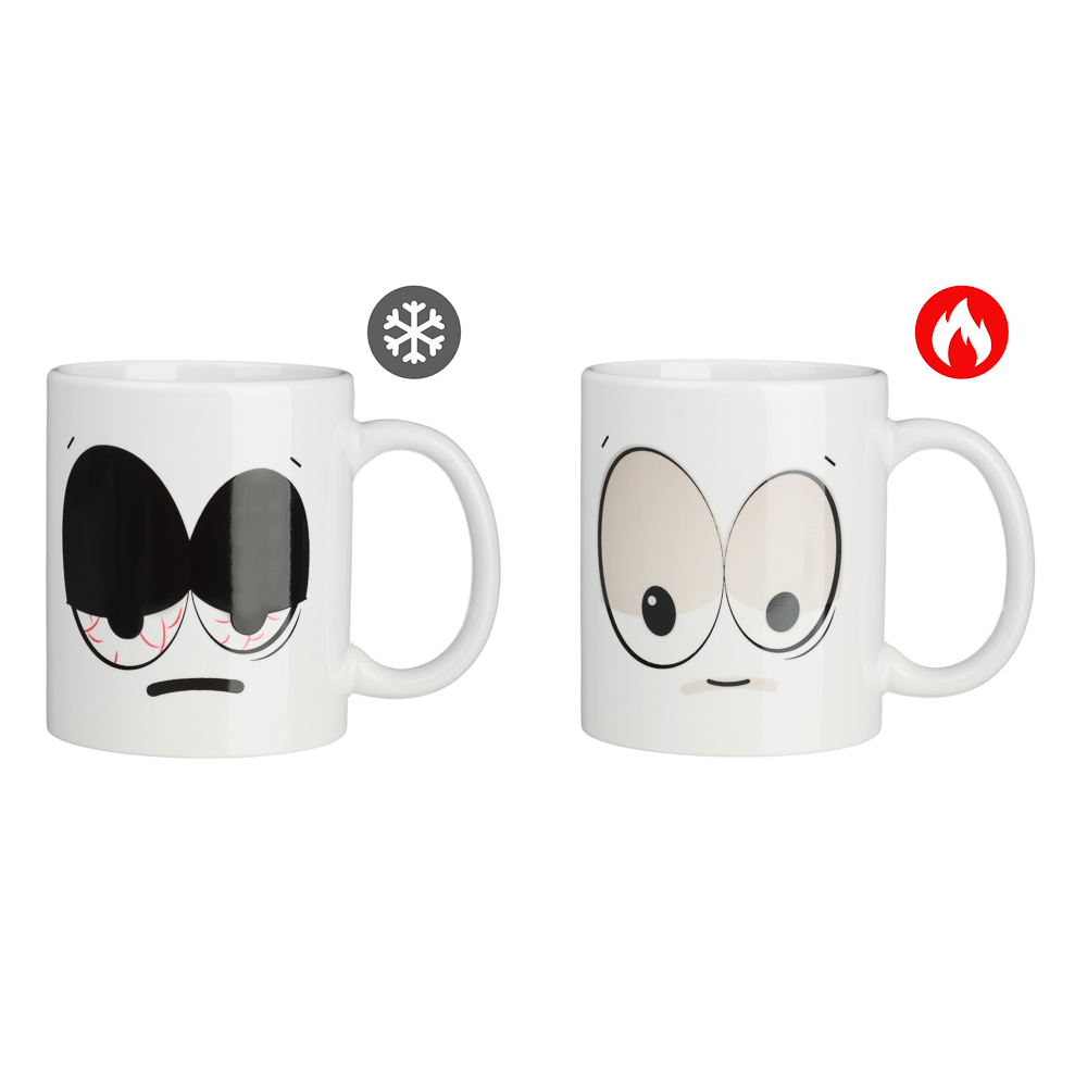 Кружка 350мл Глаза с терморисунком, керамика