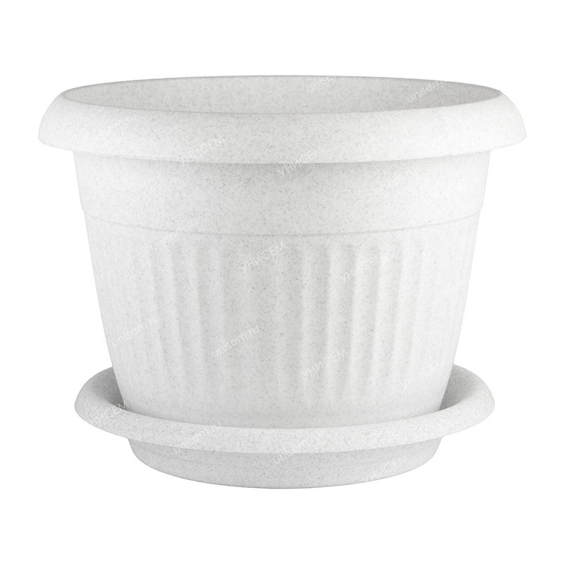 Кашпо Ливия 26л D420мм мраморный с поддоном (уп.5)