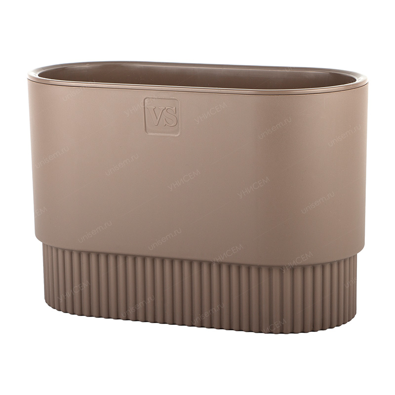Горшок Бостон овал VipSet 7л 30*30*20,3 шоколад с дренажной системой (уп.3)
