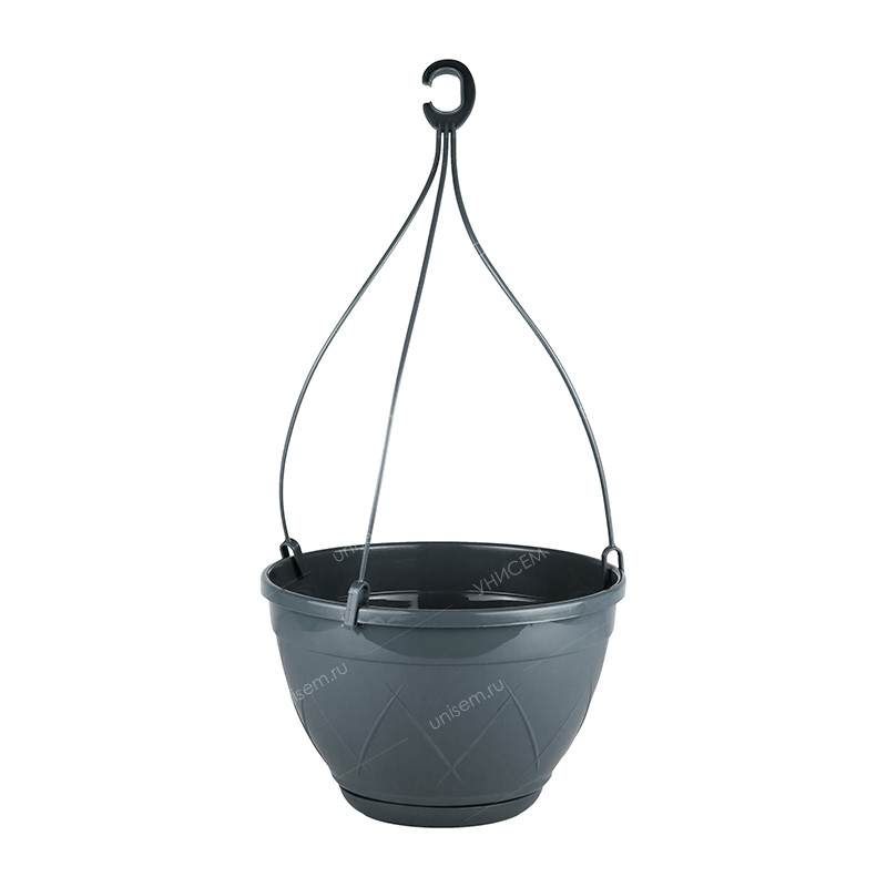 Горшок подвесной Лилия 2,5л 20*20*12 антрацит с подвеской (уп.40)