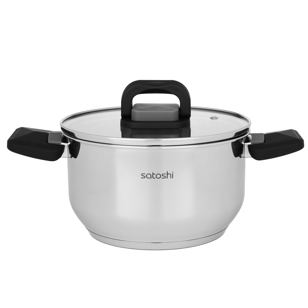 Кастрюля 2,4л Манн 18х10,5см со стеклянной крышкой, индукция