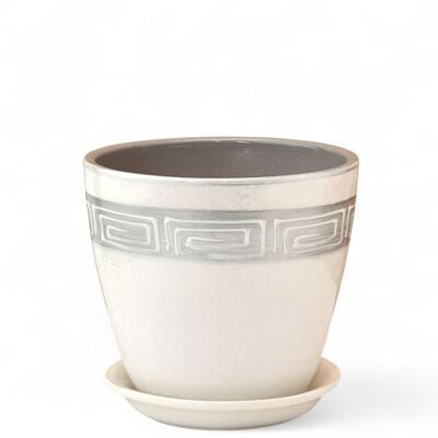 Горшок Бутон Меандр 0,9л 12см с поддоном (уп.6)