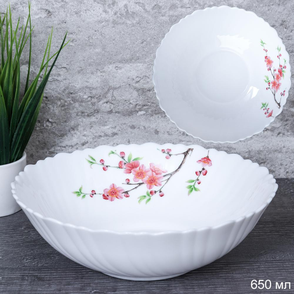 Салатник стеклокерамика 7" TW70 Ветка сакуры КРАТНО 6 (уп.48)