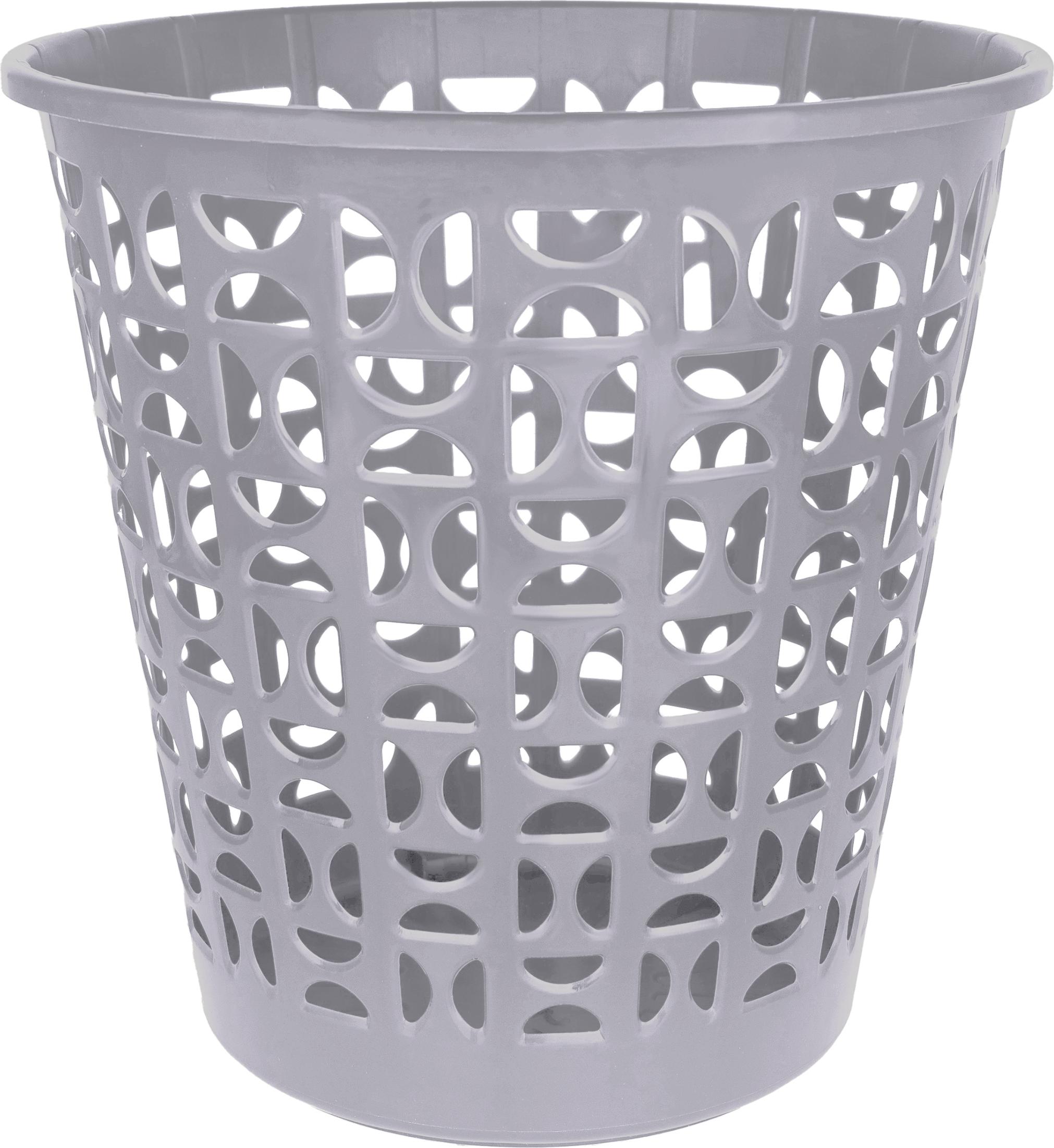 Корзина для бумаг 10л Диско серебряный (уп.8)