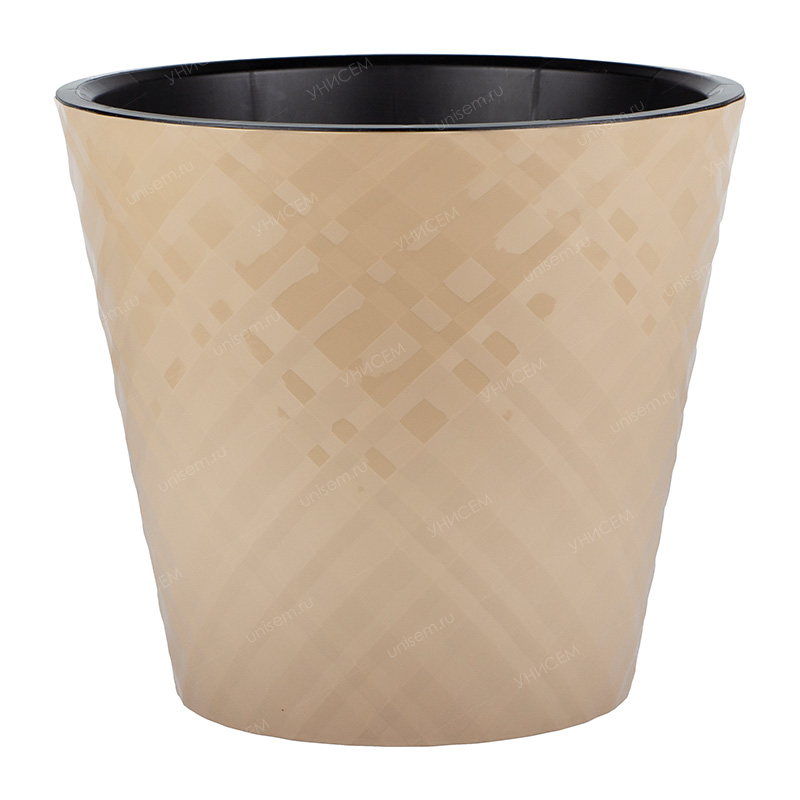 Горшок Manhattan 5л D230мм Молочный шоколад c дренажной вставкой (уп.15)