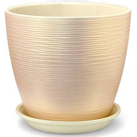 Горшок Бутон Перламутр персик 5л d21см с поддоном (уп.2)