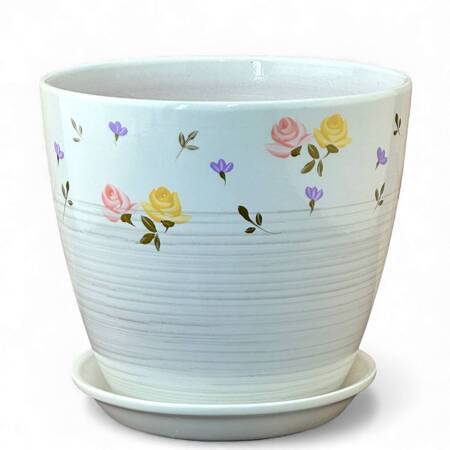 Горшок Бутон Ситец  3,8л 18см с поддоном (уп.6)