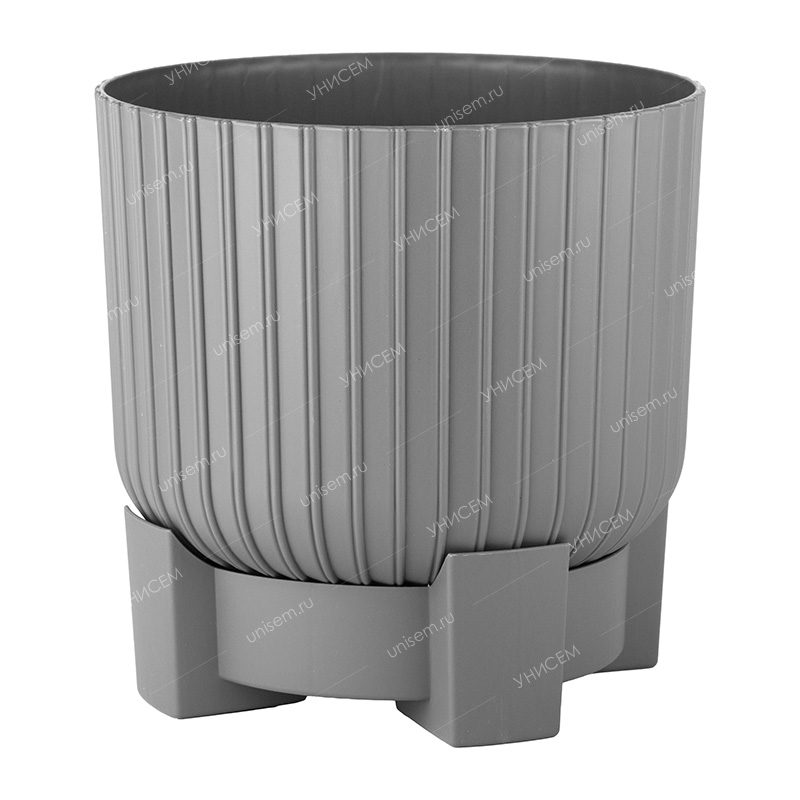 Горшок Торин 5,2л D20,5 серый-муссон с поддоном (уп.4)