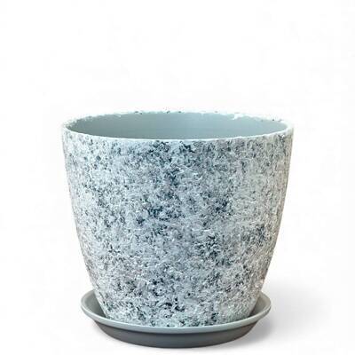 Горшок Бутон Яшма серый 0,9л d12см с поддоном (уп.6)