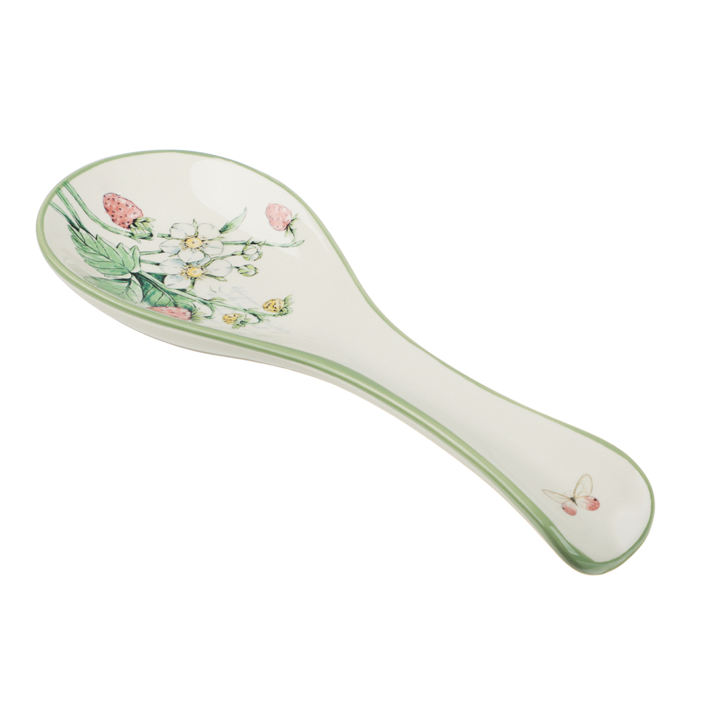 Подставка под ложку Земляника 24х9х2,5см, керамика