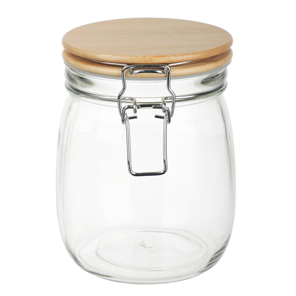 Банка для сыпучих продуктов 750мл 11x14,5см стекло, крышка бамбук