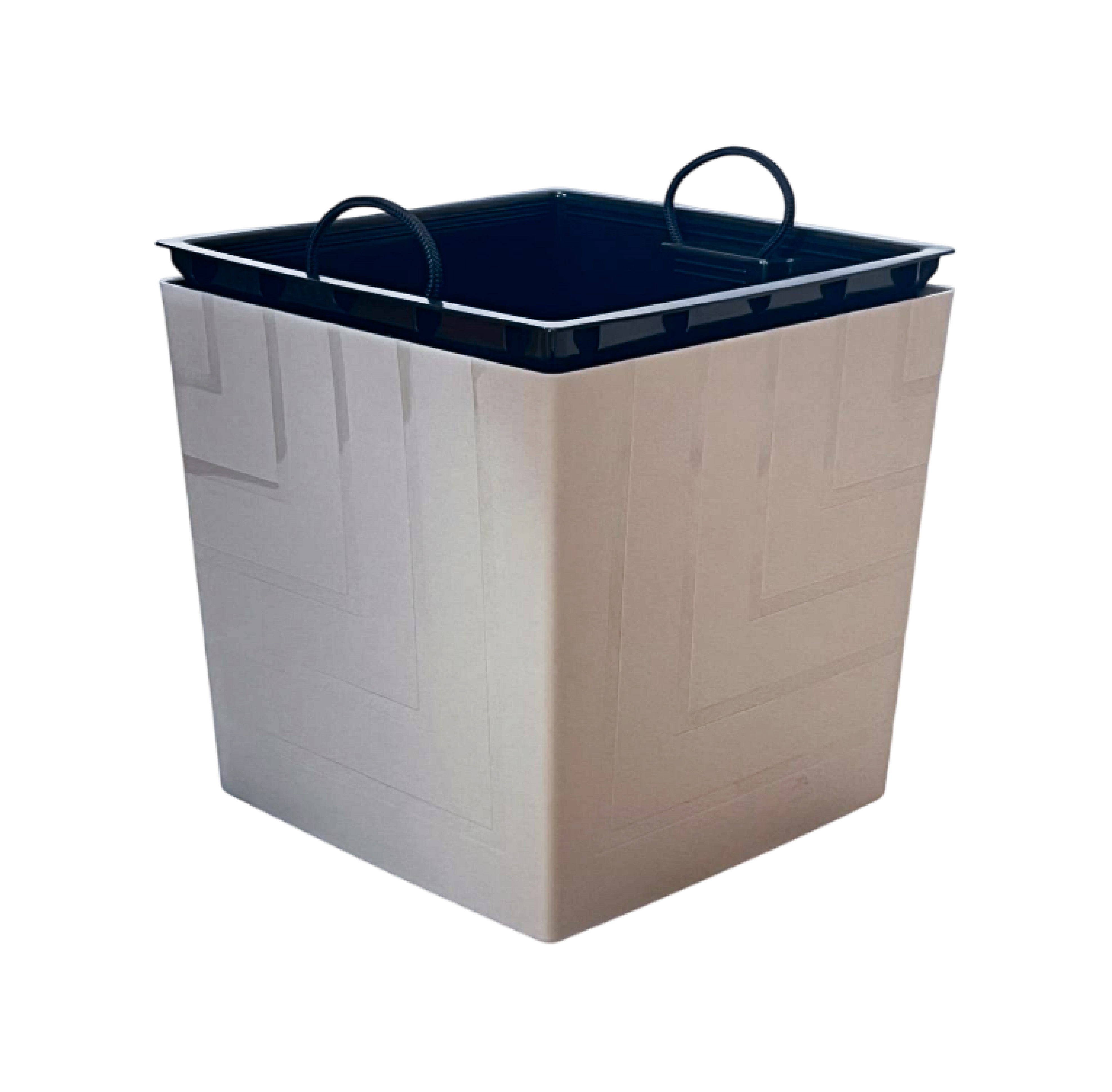 Горшок КВАДРО 23,4л d30 h30 ФРАППЕ с вкладкой (уп.2)