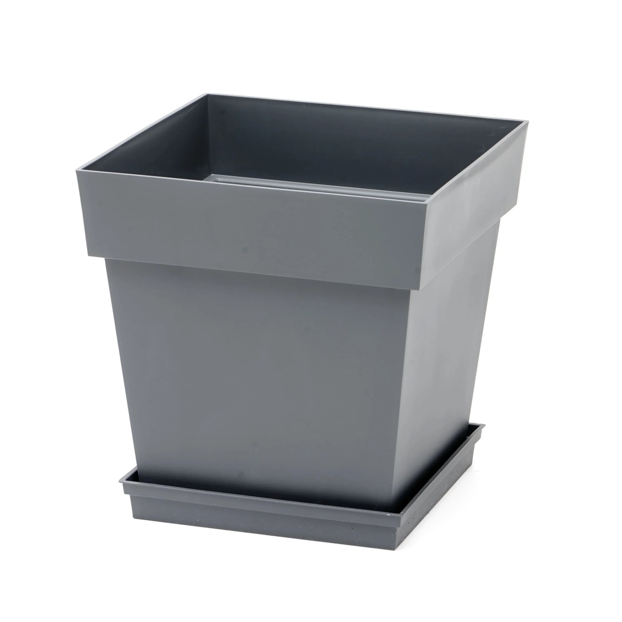 Кашпо YORTY 38л 39*39*39см графитовый с поддоном (уп.1)