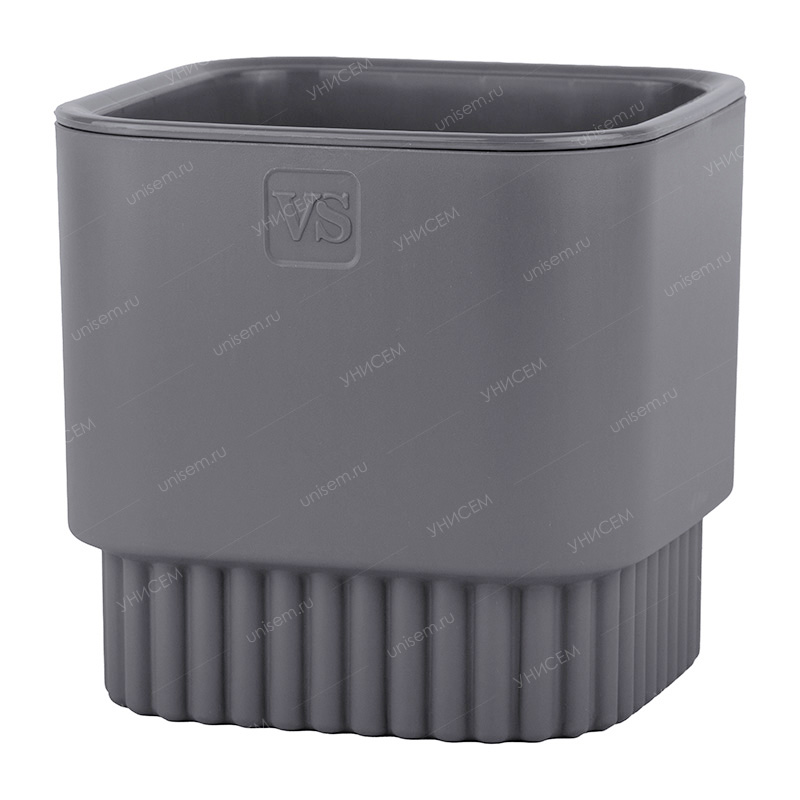 Горшок Бостон квадрат VipSet 5,5л d19,2 антрацит с дренажной системой (уп.6)
