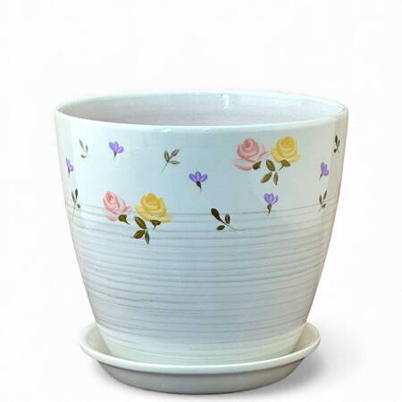 Горшок Бутон Ситец 2л 15см с поддоном (уп.6)