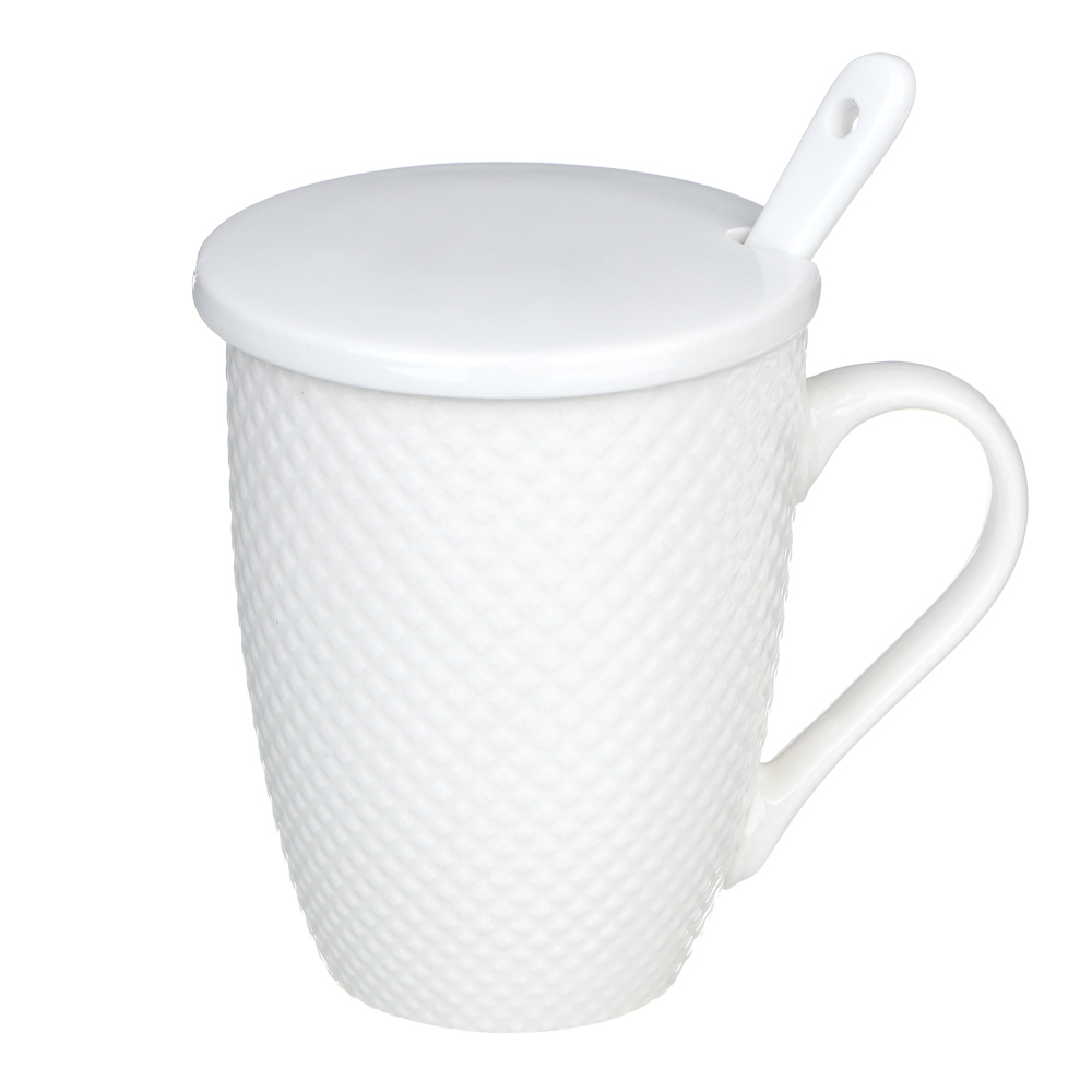 Кружка заварочная 400мл с крышкой, фарфор