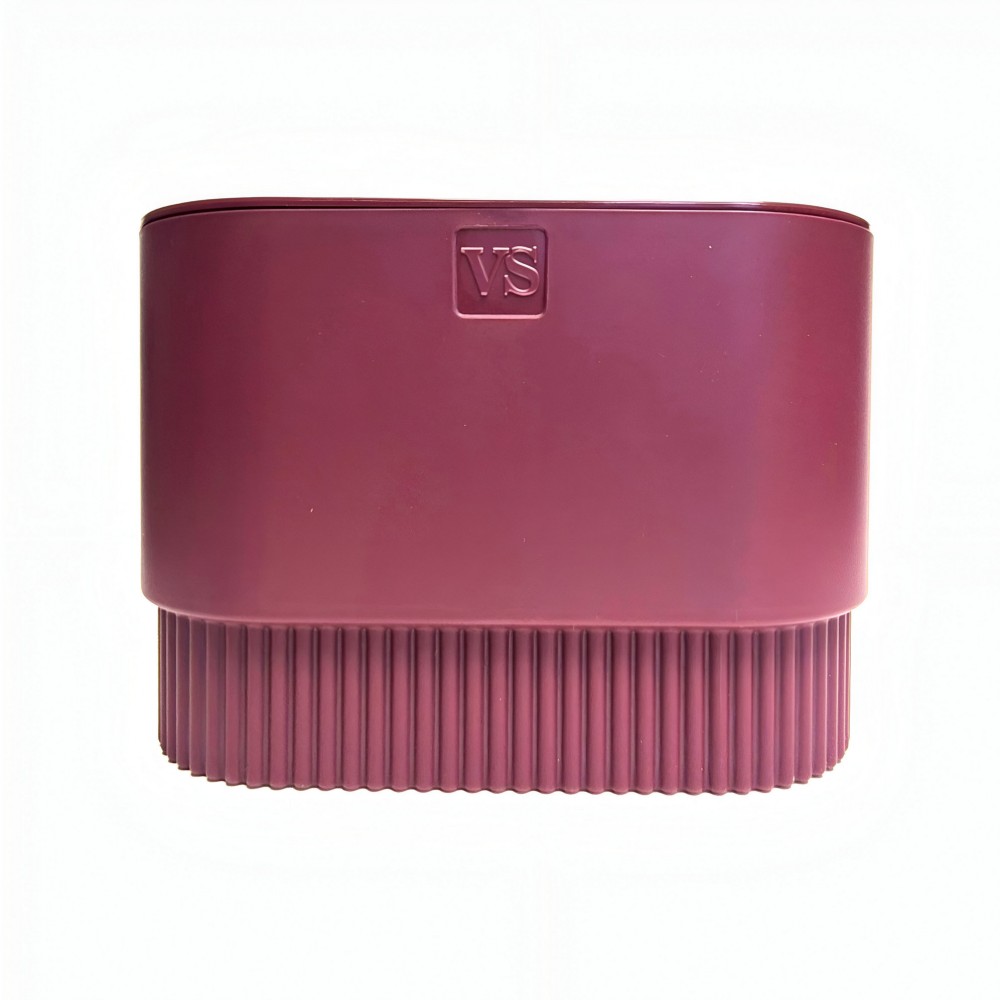 Горшок Бостон овал VipSet 7л 30*30*20,3 бордо с дренажной системой (уп.3)