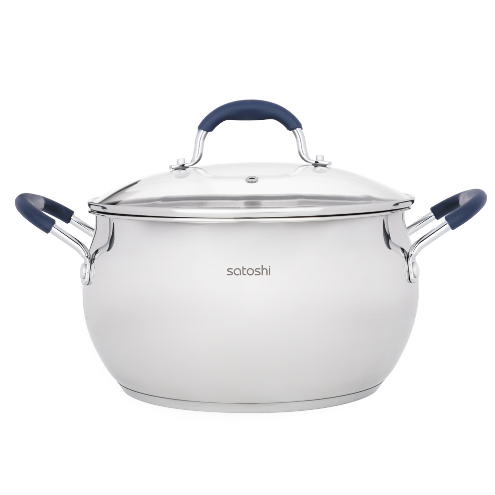 Кастрюля 6,5л Альба 24х13,5см со стеклянной крышкой, индукция