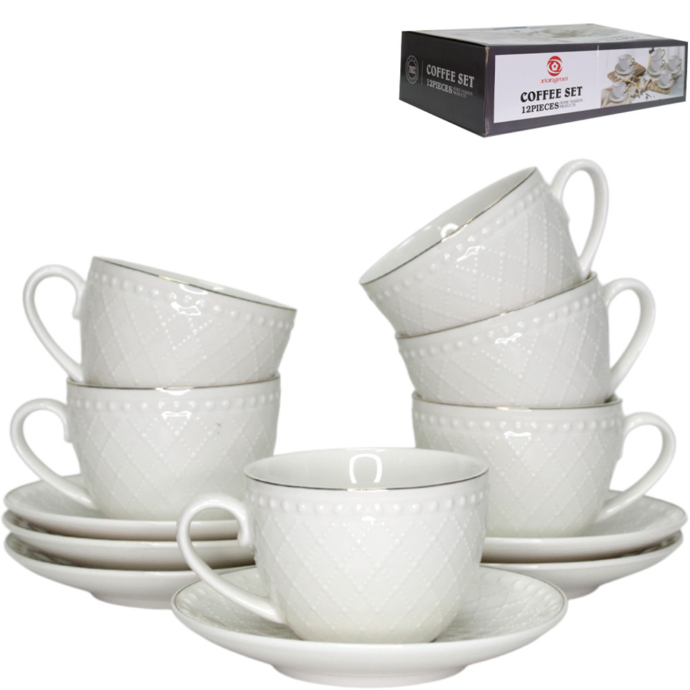 Набор чайный фарфор 12пр 220мл в прямоуг.подар/упак (уп.12)