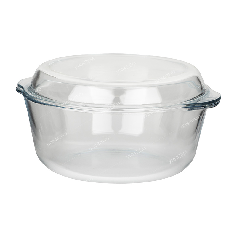 Кастрюля для запекания 3л с кpышкой упрочн.жаропрочное стекло Турция (уп.4)