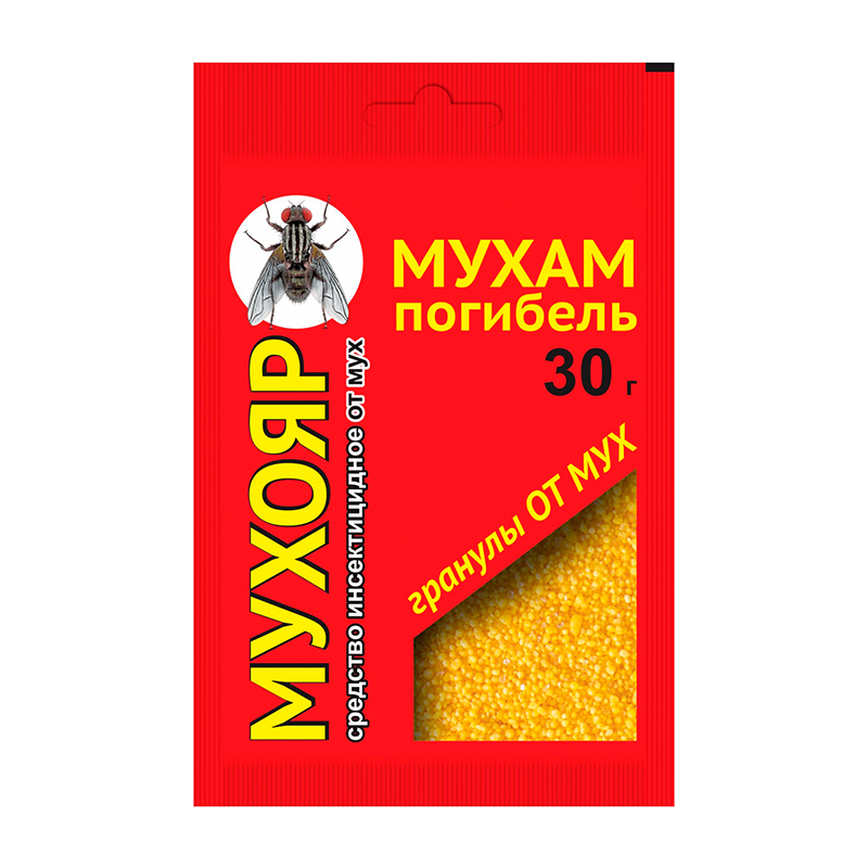 Гранулы Мухояр от мух 30г (100 шт)