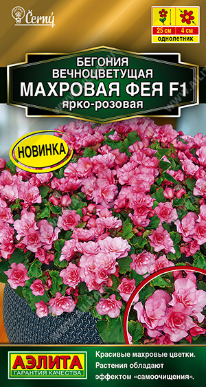 Бегония Махровая фея ярко-розовая 5шт