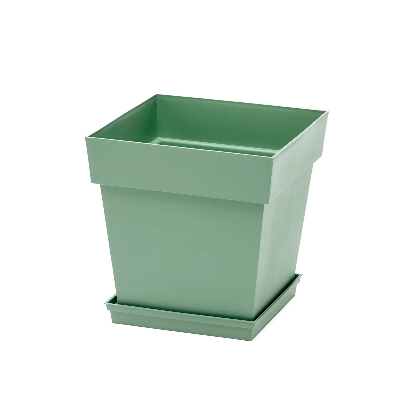 Кашпо YORTY 38л 39*39*39см мховый зеленый с поддоном (уп.1)