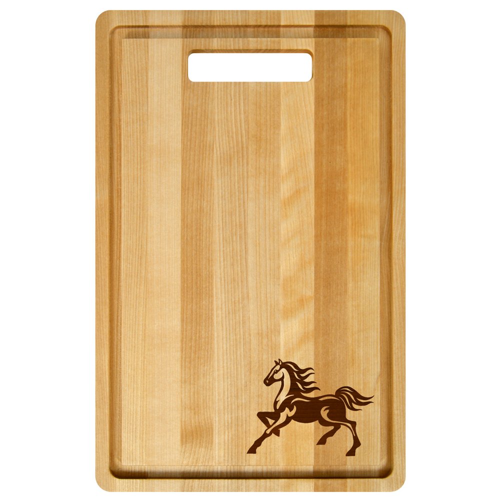 Доска разделочная 30х20х0,8см Мустанг с желобками, береза (уп.35)